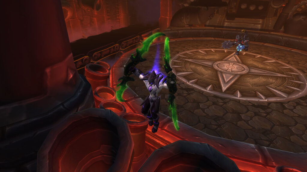 WoW the night elf jumps into the tube