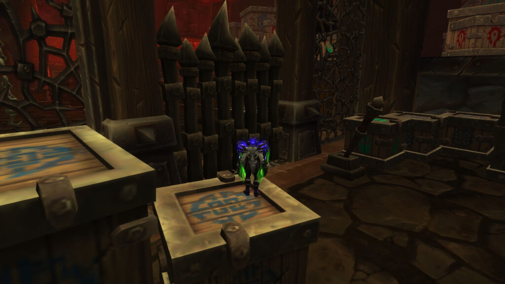 WoW night elf and huge crates